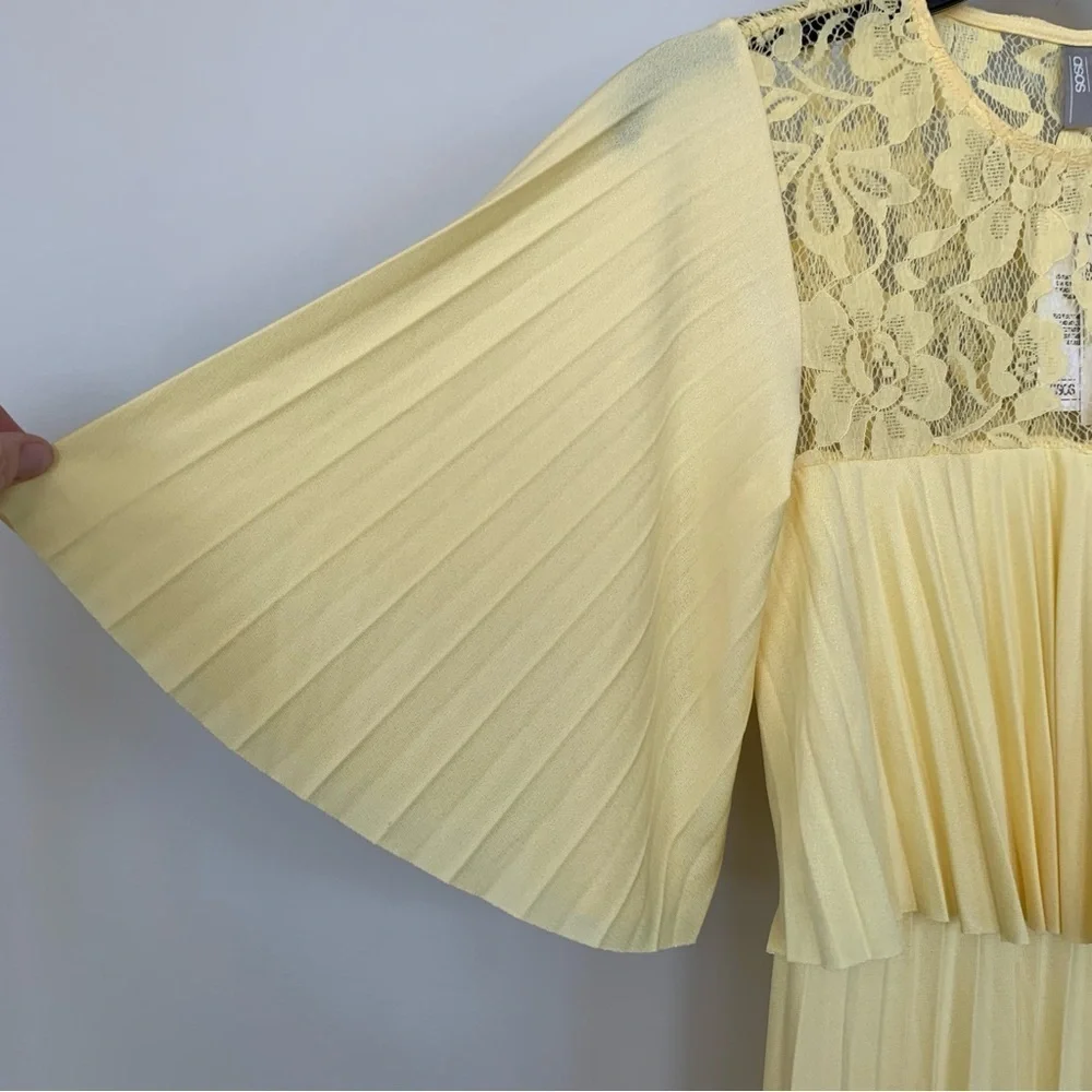 ASOS Light Yellow Pleated‎ Dress Size 2 NWT